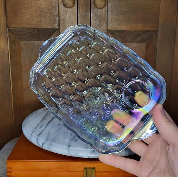 Carnival Glass Snack Tray Set - Picture 9 of 17
